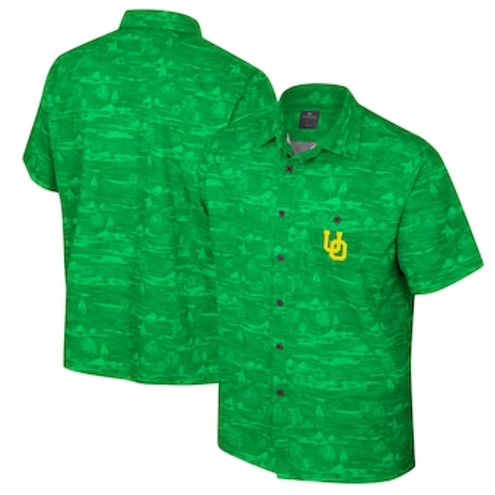 Men's Colosseum Green Oregon Ducks Ozark Button-Up Shirt