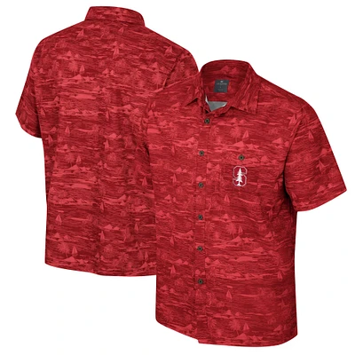 Men's Colosseum Cardinal Stanford Ozark Button-Up Shirt