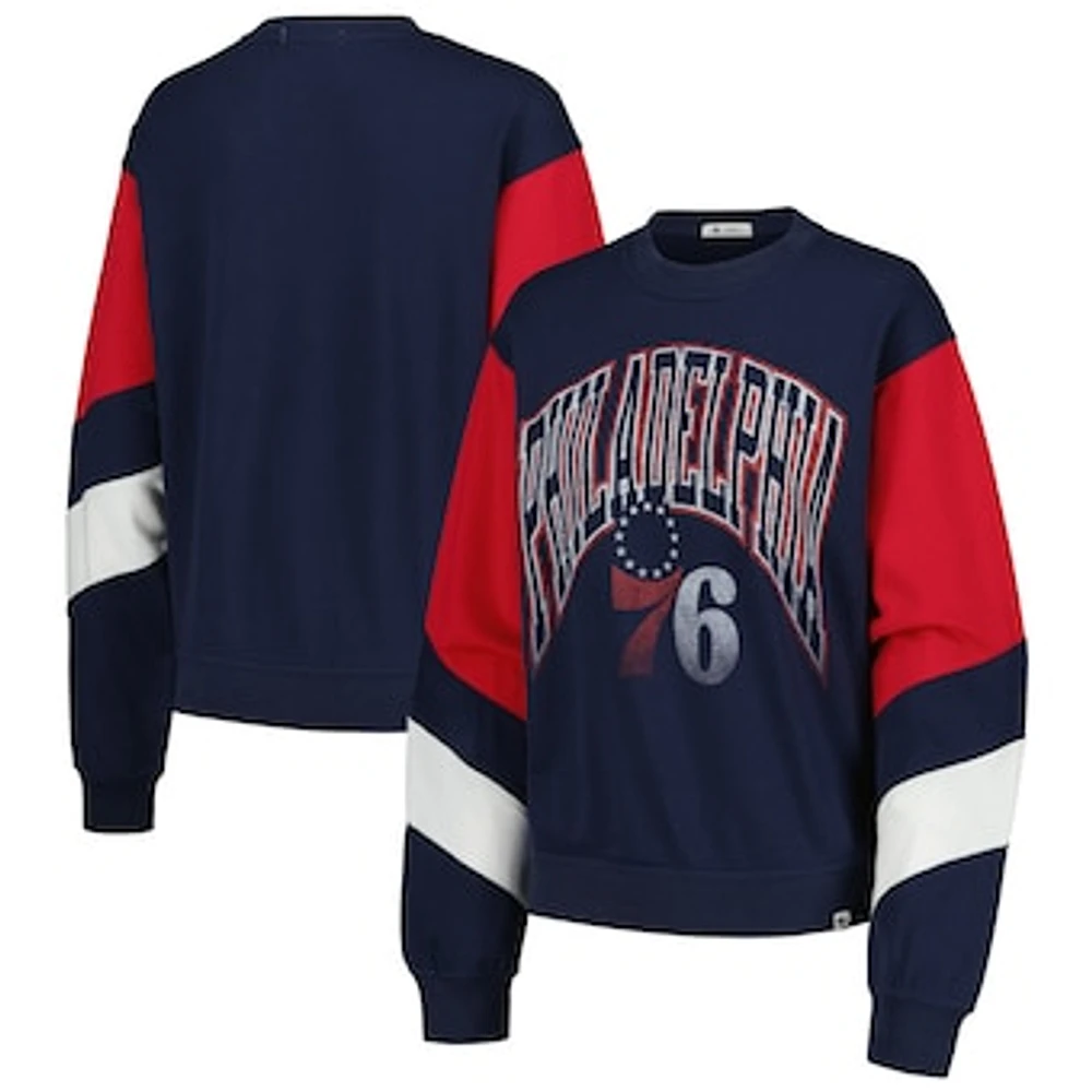 Women's '47 Navy Philadelphia 76ers 2023/24 City Edition Nova Crew Sweatshirt