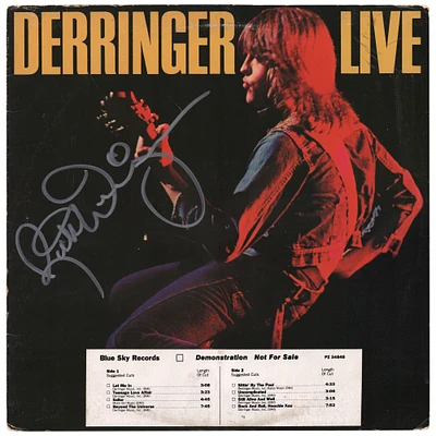 Rick Derringer Autographed Derringer Live Album