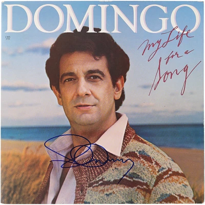 Placido Domingo Autographed My Life for a Song Album Cover - PSA