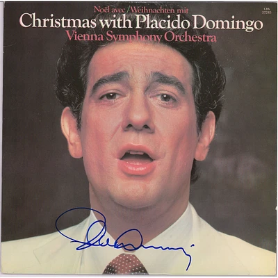 Placido Domingo Autographed Christmas With Placido Domingo Album Cover - PSA