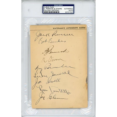 Herb Pennock, Goose Goslin, Luke Sewell & Joe Sewell Autographed Album Page with 11 Other Signatures - PSA/DNA
