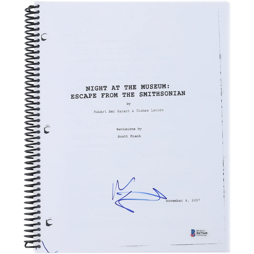 Ben Stiller Autographed Night At the Museum: Escape from the Smithsonian Replica Movie Script - BAS