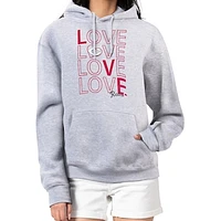 Women's G-III 4Her by Carl Banks  Heather Gray Cincinnati Reds Love Graphic Fleece Hoodie