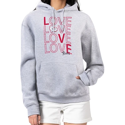 Women's G-III 4Her by Carl Banks  Heather Gray Cincinnati Reds Love Graphic Fleece Hoodie