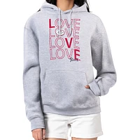 Women's G-III 4Her by Carl Banks  Heather Gray Cincinnati Reds Love Graphic Fleece Hoodie