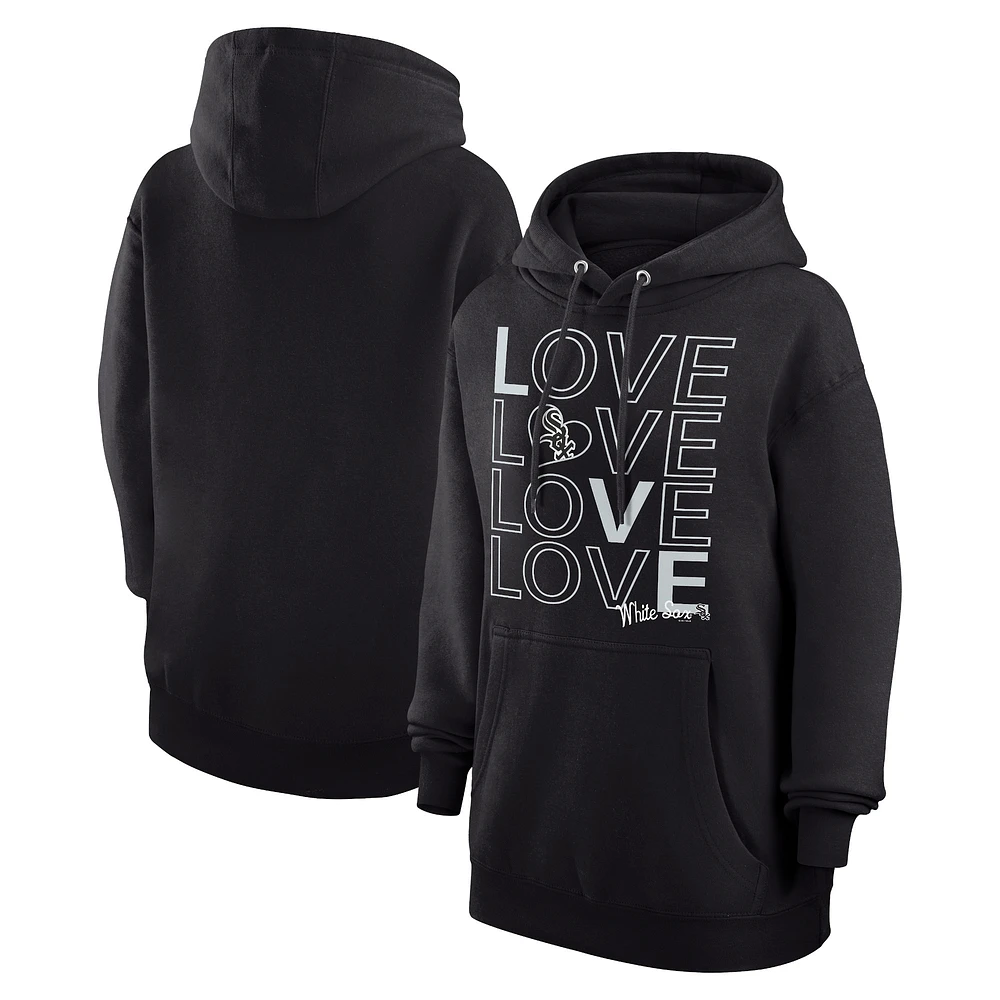 Women's G-III 4Her by Carl Banks Black Chicago White Sox Love Graphic Fleece Hoodie