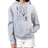 Women's G-III 4Her by Carl Banks  Heather Gray Detroit Tigers Love Graphic Fleece Hoodie
