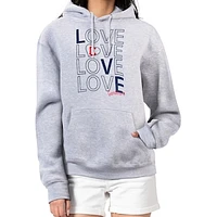 Women's G-III 4Her by Carl Banks  Heather Gray Cleveland Guardians Love Graphic Fleece Hoodie