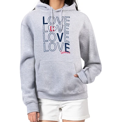 Women's G-III 4Her by Carl Banks  Heather Gray Cleveland Guardians Love Graphic Fleece Hoodie