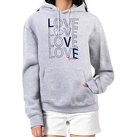 Women's G-III 4Her by Carl Banks  Heather Gray Atlanta Braves Love Graphic Fleece Hoodie