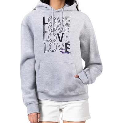 Women's G-III 4Her by Carl Banks  Heather Gray Colorado Rockies Love Graphic Fleece Hoodie