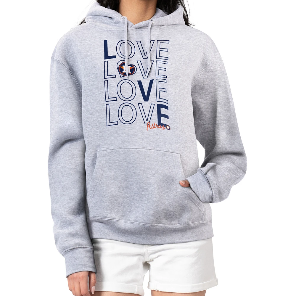 Women's G-III 4Her by Carl Banks Heather Gray Houston Astros Love Graphic Fleece Hoodie