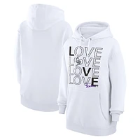 Women's G-III 4Her by Carl Banks  White Colorado Rockies Love Graphic Fleece Hoodie