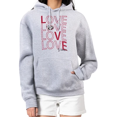 Women's G-III 4Her by Carl Banks  Heather Gray Arizona Diamondbacks Love Graphic Fleece Hoodie