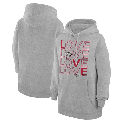 Women's G-III 4Her by Carl Banks  Heather Gray Arizona Diamondbacks Love Graphic Fleece Hoodie
