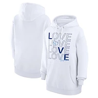 Women's G-III 4Her by Carl Banks  White Kansas City Royals Love Graphic Fleece Hoodie