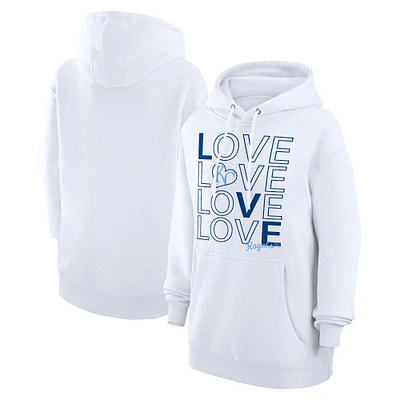 Women's G-III 4Her by Carl Banks  White Kansas City Royals Love Graphic Fleece Hoodie