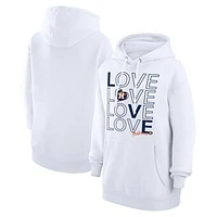 Women's G-III 4Her by Carl Banks  White Houston Astros Love Graphic Fleece Hoodie