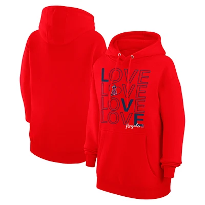 Women's G-III 4Her by Carl Banks  Red Los Angeles Angels Love Graphic Fleece Hoodie