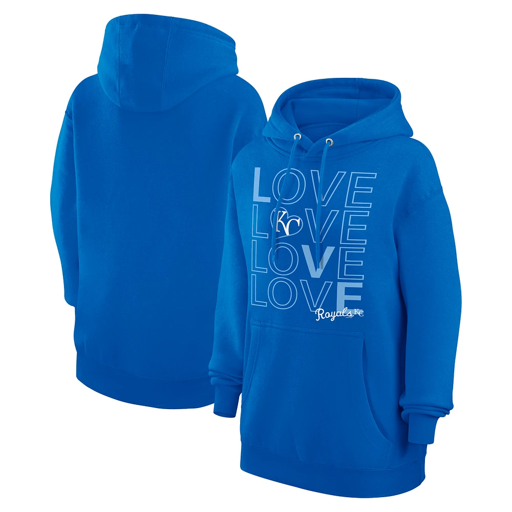 Women's G-III 4Her by Carl Banks Royal Kansas City Royals Love Graphic Fleece Hoodie