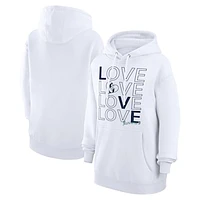 Women's G-III 4Her by Carl Banks  White Seattle Mariners Love Graphic Fleece Hoodie