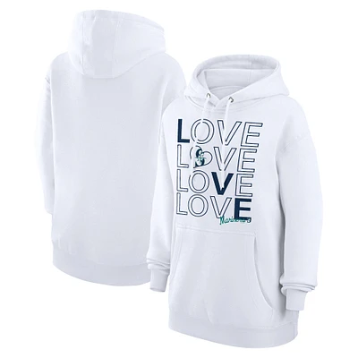 Women's G-III 4Her by Carl Banks  White Seattle Mariners Love Graphic Fleece Hoodie