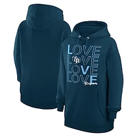 Women's G-III 4Her by Carl Banks  Navy Tampa Bay Rays Love Graphic Fleece Hoodie