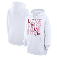 Women's G-III 4Her by Carl Banks  White St. Louis Cardinals Love Graphic Fleece Hoodie