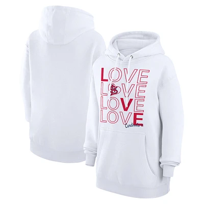 Women's G-III 4Her by Carl Banks  White St. Louis Cardinals Love Graphic Fleece Hoodie