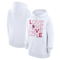 Women's G-III 4Her by Carl Banks  White St. Louis Cardinals Love Graphic Fleece Hoodie
