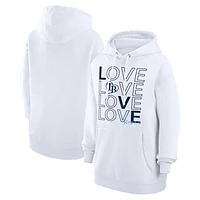 Women's G-III 4Her by Carl Banks  White Tampa Bay Rays Love Graphic Fleece Hoodie