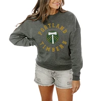 Women's Gameday Couture  Charcoal Portland Timbers Fleece Pullover Sweatshirt