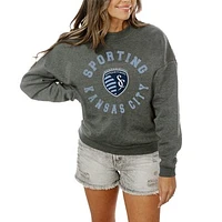 Women's Gameday Couture  Charcoal Sporting Kansas City Fleece Pullover Sweatshirt