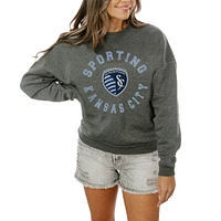 Women's Gameday Couture  Charcoal Sporting Kansas City Fleece Pullover Sweatshirt