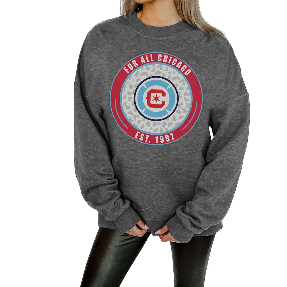 Women's Gameday Couture Charcoal Chicago Fire Fleece Pullover Sweatshirt