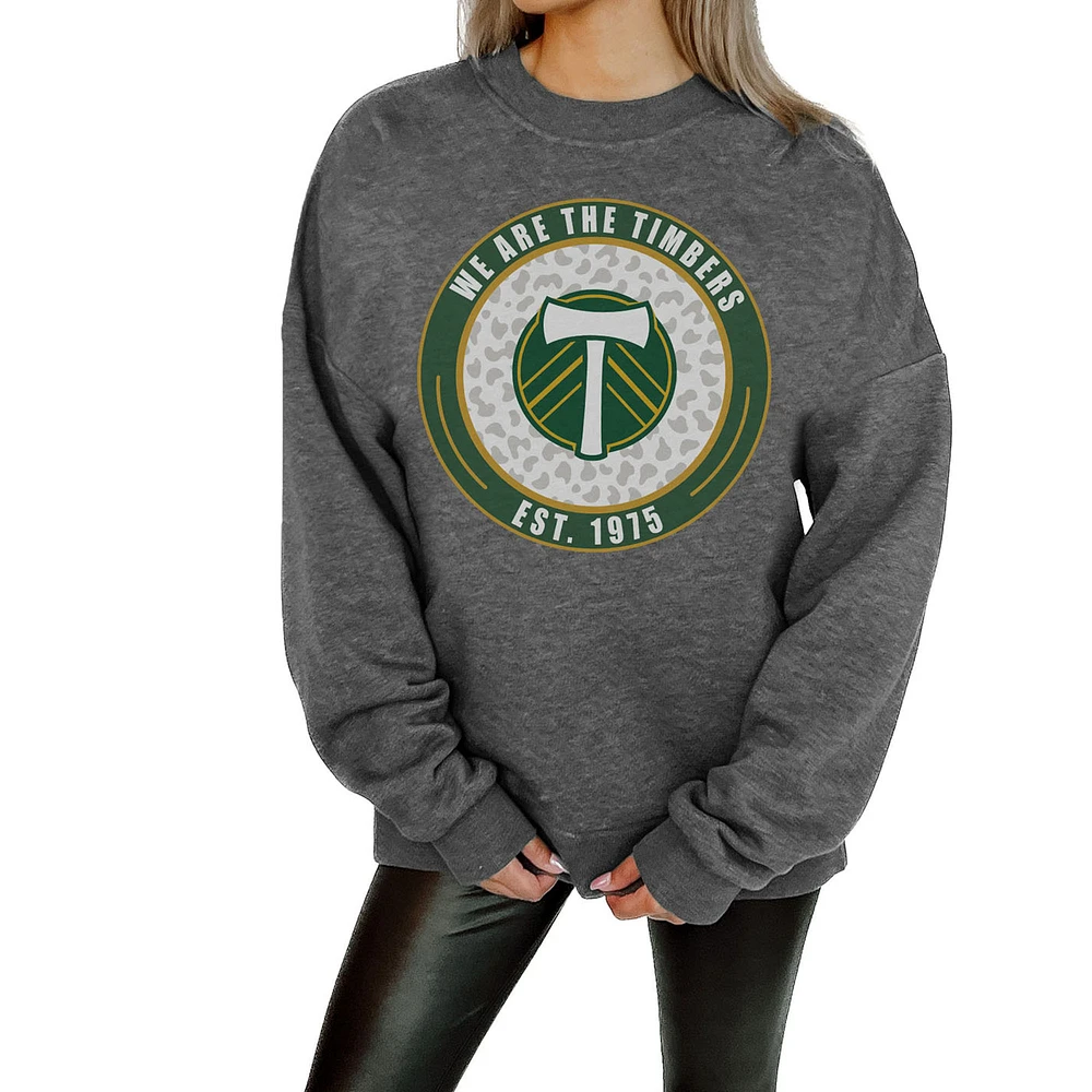 Women's Gameday Couture Charcoal Portland Timbers Fleece Pullover Sweatshirt