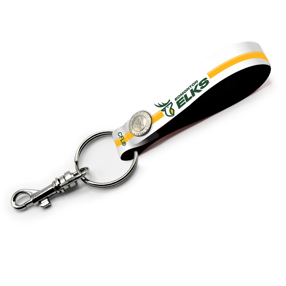 Edmonton Elks Personalized Leather Loop Keychain