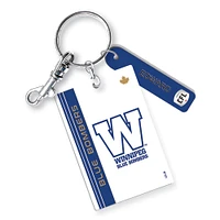 Winnipeg Blue Bombers Personalized Leather Rectangle Keychain