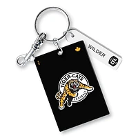 Hamilton Tiger-Cats Personalized Leather Rectangle Keychain