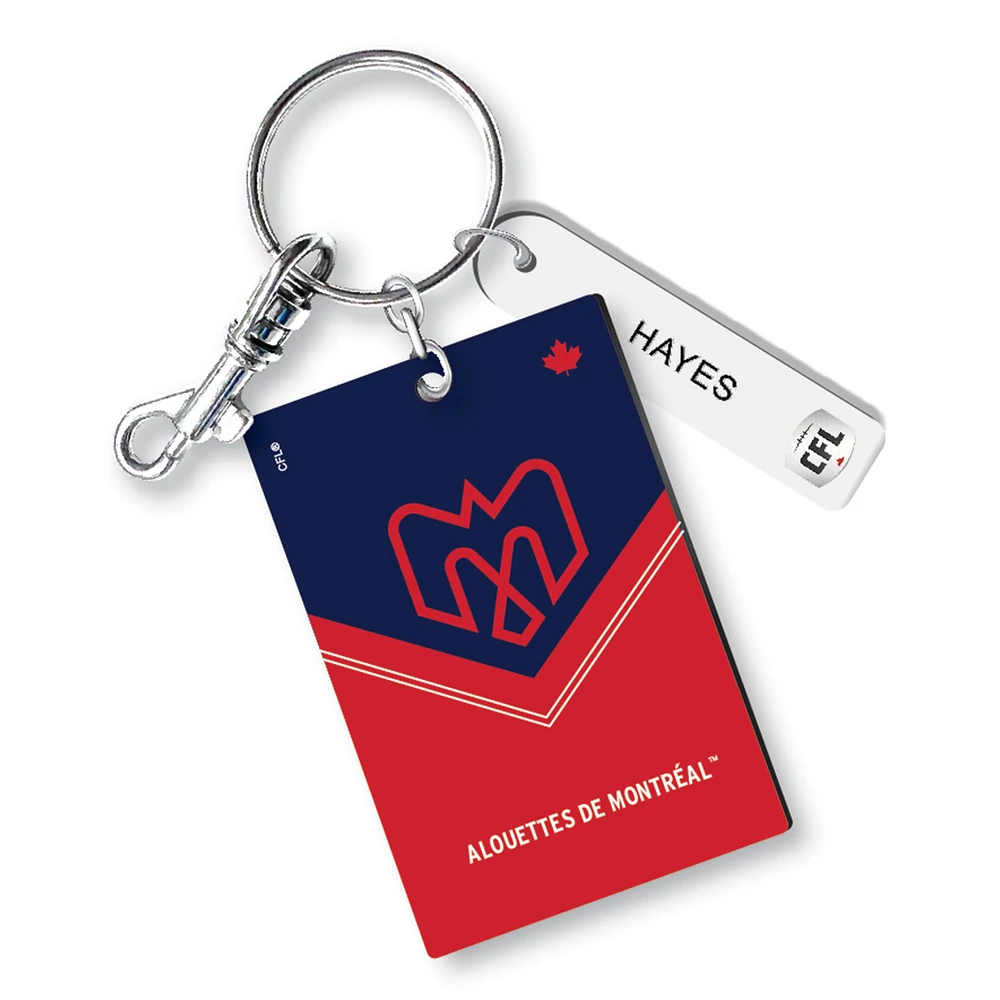 Montreal Alouettes Personalized Leather Rectangle Keychain