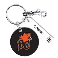 BC Lions Personalized Leather Round Keychain