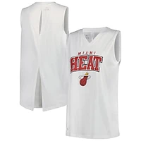 Women's Levelwear White Miami Heat Paisley Peekaboo Tank Top