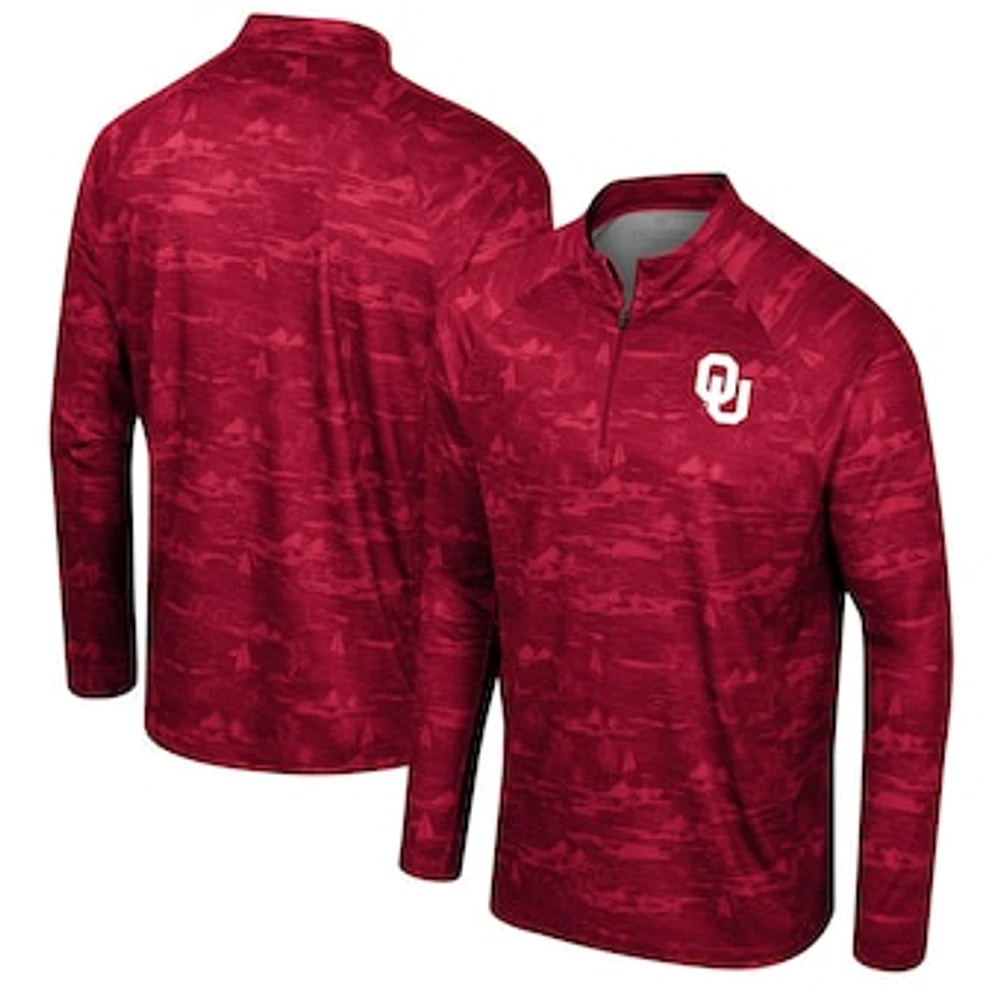 Men's Colosseum Crimson Oklahoma Sooners Carson Raglan Quarter-Zip Jacket