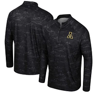 Men's Colosseum Black Appalachian State Mountaineers Carson Raglan Quarter-Zip Jacket