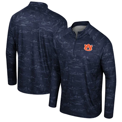 Men's Colosseum Navy Auburn Tigers Carson Raglan Quarter-Zip Jacket