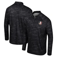 Men's Colosseum Black Florida State Seminoles Carson Raglan Quarter-Zip Jacket