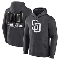 Men's Charcoal San Diego Padres Personalized Monochrome Name & Number Pullover Hoodie