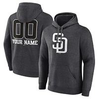 Men's Charcoal San Diego Padres Personalized Monochrome Name & Number Pullover Hoodie